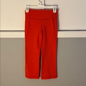 Lululemon Red/Orange Cropped Flare Leggings